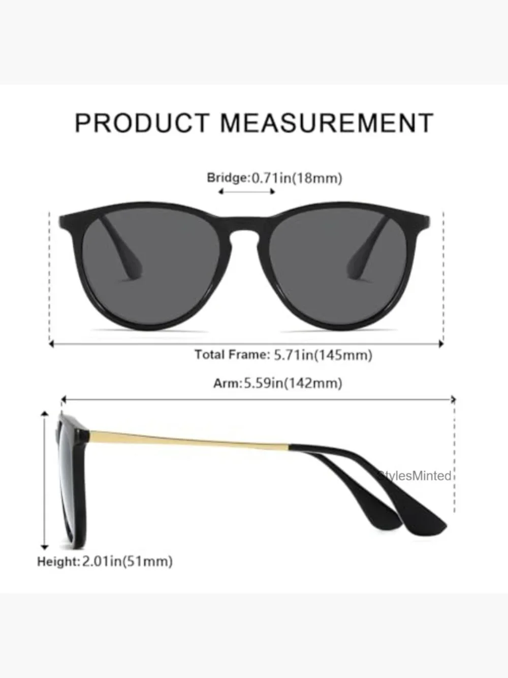 Vintage Round Polarized Sunglasses UV400 Protection Lightweight Unisex